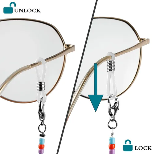 Vista 4 de ONESING 4-10 Pcs Eyeglass Chains for Women Eyeglasses String Holder Glasses Strap Eyewear Chain Glasses Cord Lanyard Gift