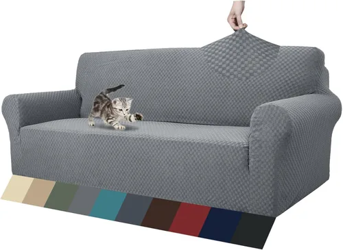 Vista 25 de ZNSAYOTX 1 Funda de silla Jacquard para sala de estar, funda de silla de alta elasticidad con brazos, antideslizante, apta para mascotas, funda