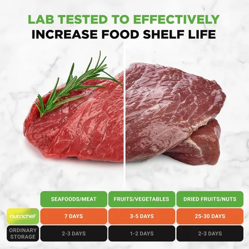 Vista 5 de NutriChef Sellador automático al vacío de alimentos, sistema eléctrico de conservación por sellado de aire para alimentos secos y húmedos, control