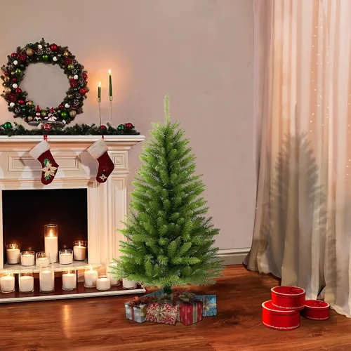 Vista 3 de Puleo International Árbol de Navidad artificial de abeto Fraser de 4 pies con soporte, verde, (FFPT-40)