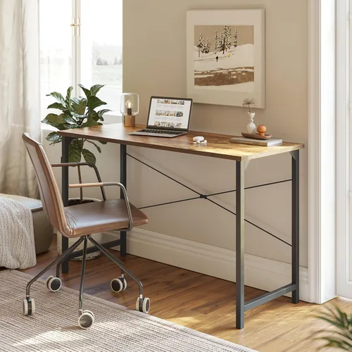 Vista 5 de CubiCubi Escritorio para computadora de 47 pulgadas, mesa de estudio para oficina en casa, escritorio de PC de estilo moderno y simple, marco