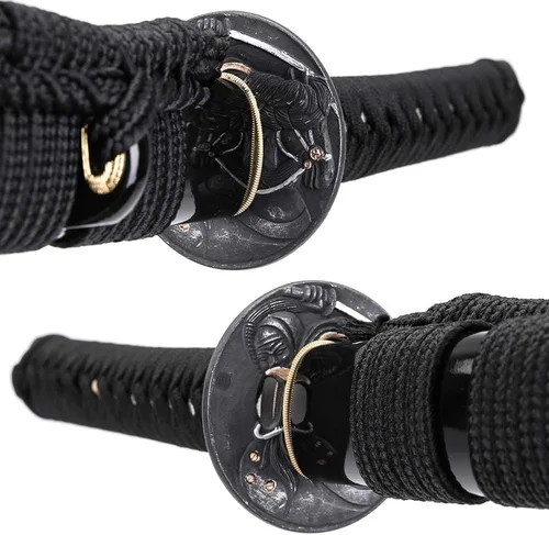 Vista 15 de siwode Katana hecha a mano de espiga completa, afilada, aleación Tsuba japonesa samurái, acero de alto carbono 1060, T10 1095, 40 pulgadas