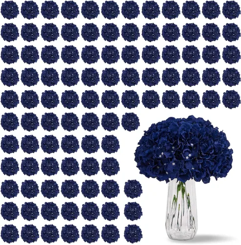 Vista 46 de Flores de hortensias artificiales rosa polvoriento, 10 cabezas de flores de seda de hortensia falsas para centros de mesa de boda, ramos de 10