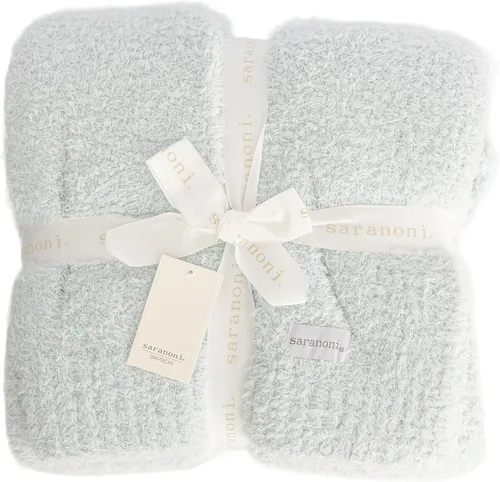 Vista 4 de SARANONI Bamboni - Manta de bebé Manta de felpa de lujo súper suave Mantas de bebé transpirables y cómodas para niños y niñas Caramelo, Mini