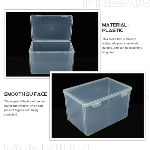 Vista 4 de DOITOOL Caja de pan de plástico transparente, contenedor de almacenamiento de pan transparente hermético hermético para pan, panera para pan casero