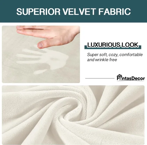 Vista 71 de FantasDecor Fundas de terciopelo para sofá de 2 piezas para sala, con cojín individual, protector elástico de muebles para mascotas, lavable a Negro