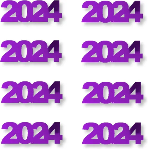 Vista 33 de Confeti Año 2024 Negro - Paquete al por menor #7630 QS0