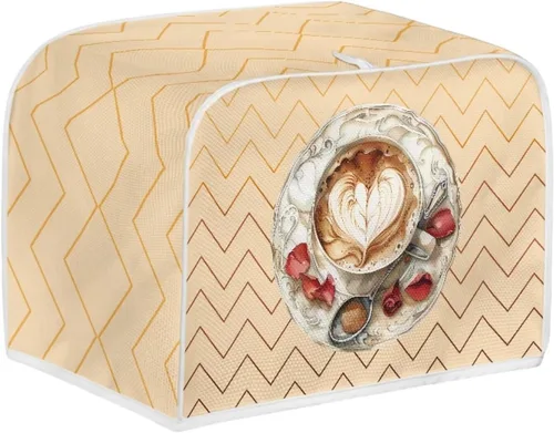 Vista 21 de Dolyues Beach Toaster Cover 2 Slice Universal Size Microwave Oven Dustproof Cover Women Gift Small Bread Cover with Portable Handle