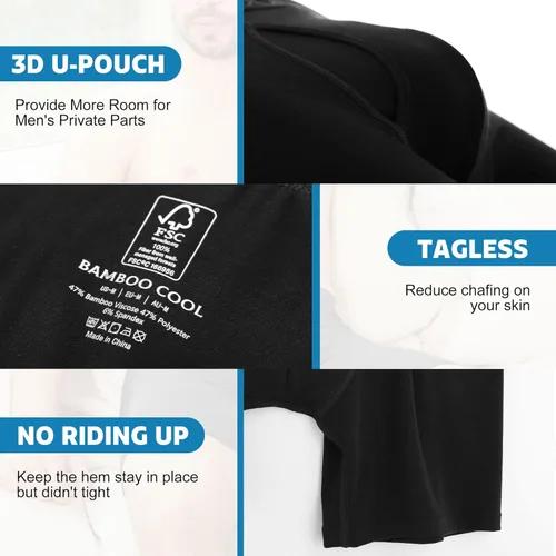 Vista 3 de BAMBOO COOL Ropa interior transpirable para hombre, paquete múltiple moderno, Comfortsoft que absorbe la humedad, paquete de 6
