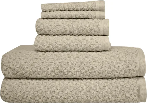 Vista 16 de Towels Beyond - Juego de toallas de lujo de 6 piezas, 100% algodón turco, de secado rápido, altamente absorbente y cómodo, incluye 2 toallas de Beige