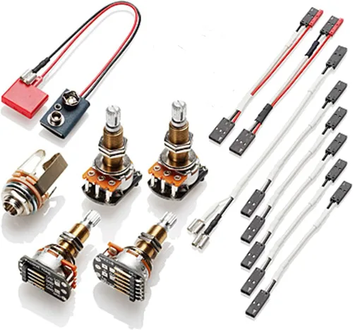 EMG 1-2 Kit de cableado de conversión de pastilla sin soldadura de eje largo (Les Paul) 0.748 in