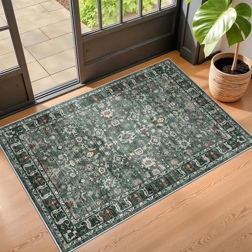 Vista 104 de Alfombra de pasillo lavable de 2 x 3: alfombras antideslizantes con parte trasera de goma, alfombra de cocina suave, alfombra pasillo estilo granja