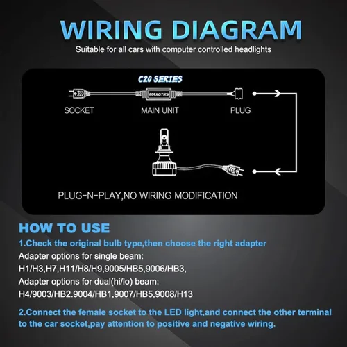 Vista 5 de SOCAL-LED 2x H4 9003 A1 Decodificador LED Canbus fuerte código de error Cancelador de advertencia Adaptador de relé anti parpadeo