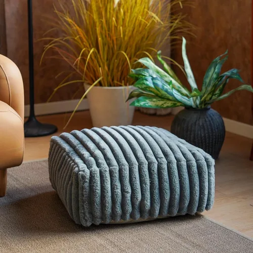 Vista 21 de Funda de puf otomano sin relleno, suave, para almacenamiento, asiento extra, de estilo granja, bohemio, cómodo, reposapiés, 20x20x8 pulgadas