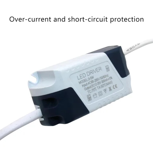 Vista 4 de 3 ~ 5W LED Driver 300mA Corriente constante de alta potencia AC 85-265V Salida 12-18V DC Conector hembra con clip Fuente de alimentación externa