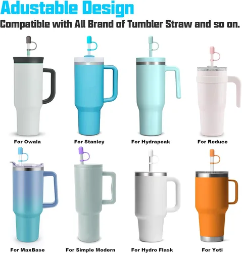 Vista 17 de Funda de popote ajustable para Stanley, Simple Modern, Yeti Owala Hydro Flask Reduce Maars Meoky MaxBase Beast Copa Hydrapeak, todas las marcas