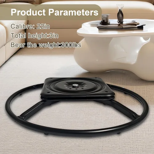 Vista 3 de Repuesto de base de anillo giratorio reclinable de alta resistencia de 22 pulgadas con placa giratoria de 10.2 pulgadas para reparación de parte