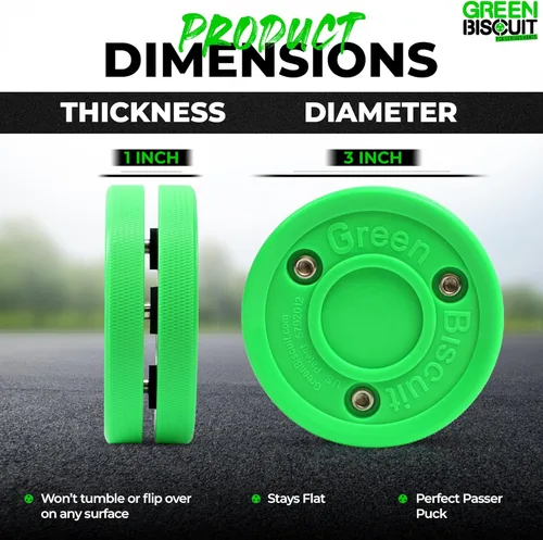 Vista 3 de Green Biscuit Passer-Paquete de 2 Disco de manejo de palos y paso fuera de hielo El es ideal para hockey callejero