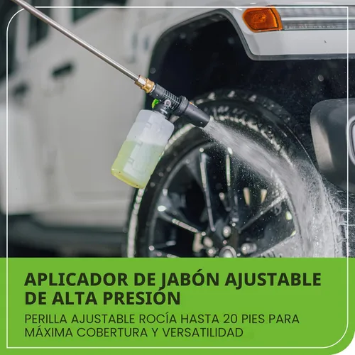 Vista 8 de Greenworks 2100 PSI (certificado SGS) 1.2 GPM 13Amp Lavadora eléctrica compacta a presión con mango telescópico para autos, calzadas, patios