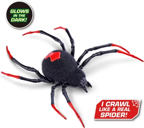 Vista 8 de Robo Alive Araña Rastreadora que Brilla en la Oscuridad (Paquete de 2) de ZURU - Juguete Robótico Interactivo Electrónico con Pilas que se Mueve