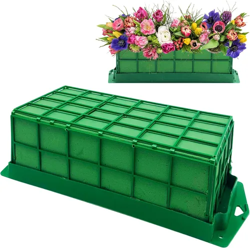 Jaula de espuma floral, espuma de flores con soporte, jaula de espuma de flores secas y húmedas para arreglos florales, flores frescas, jardín,