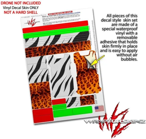 Vista 4 de Skin Wrap 2 Pack para DJI Ryze Tello Drone Zebra Skin Drone No Incluidas