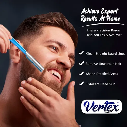 Vista 2 de Herramienta Star recta moldeadora para barba de hombres, rasurador para bordes y la línea de bigote, cejas perfectas, cuchilla recta de barbero