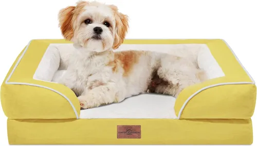 Vista 117 de Comfort Expression Cama ortopédica para perros extra grandes de 45 x 35 pulgadas, cama para mascotas XL de espuma tipo caja de huevos impermeable