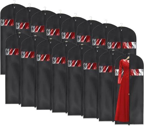 Vista 18 de Univivi Bolsa para Trajes Bolsa de Ropa para Colgar Ropa, 40" Ligera con Cremallera Completa Lavable Funda para Trajes con Ventana Grande Visible