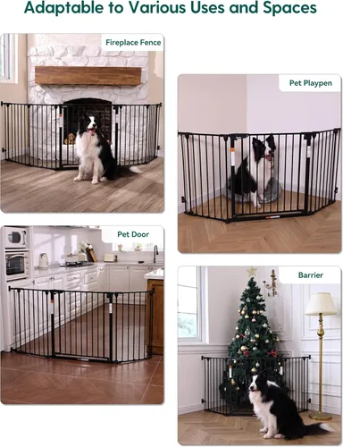 Vista 8 de Babelio Puerta de bebé extra ancha de 72 pulgadas, valla de perro de 30 pulgadas de alto con cierre automático para escaleras, puertas de cocina