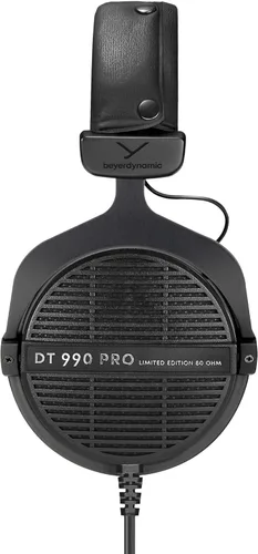 Vista 2 de beyerdynamic DT 990 Pro - Auriculares de diadema para monitor de estudio, sistema abierto, con cable (80 Ohmios, negro edición limitada)