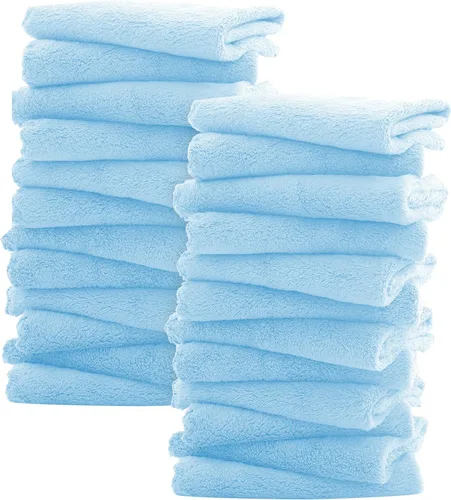 Sunny zzzZZ Paquete de 24 paños ultrasuaves para bebé, 10 x 10 pulgadas, forro polar coral, ropa de lavado extra absorbente para bebés, bebés y