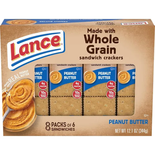 Lance Galletas tipo sándwich, hechas con galletas integrales, mantequilla de maní, 8 paquetes individuales (paquete de 14)