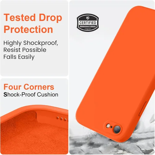 Vista 5 de Vooii Funda para iPhone SE 2022/3rd/2020, iPhone 8/7, silicona líquida mejorada con [bordes planos] [protección de cámara]