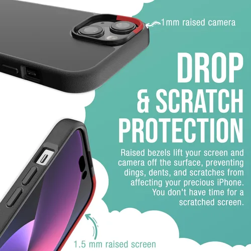 Vista 4 de Smartish® - Funda magnética para iPhone 15, Gripmunk compatible con MagSafe [ligera + protectora], funda de agarre delgada con forro de microfibra