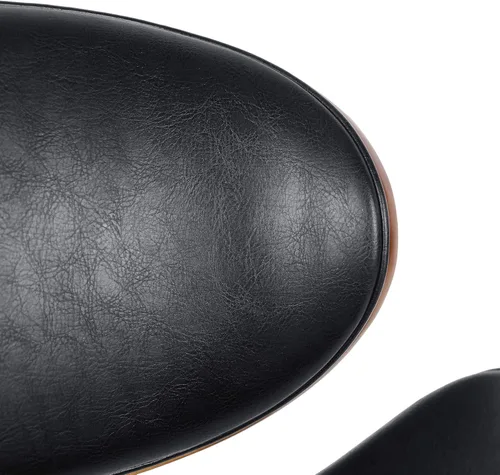 Vista 9 de 30in Mid-Century Modern Upholstered Swivel Barstool with Walnut Frame - Counter Height Bar Stools for Kitchen Island, Dining Chairs, Table & Chair