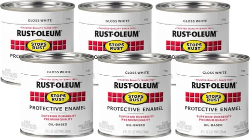 Vista 58 de Rust-Oleum 7770502-2PK - Pintura anti-óxido para aplicación con brocha, cuarto de galón, almendra brillante, (paquete de 2)