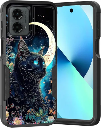 Vista 115 de para Moto G Play 4G 2024, funda de dos capas híbrida resistente y a prueba de golpes, PC duro + silicona suave protectora para Motorola Moto G Play