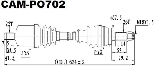 Vista 5 de Eje de transmisión delantero izquierdo Eje CV para SCRAMBLER 1000 XP S 2021-2020