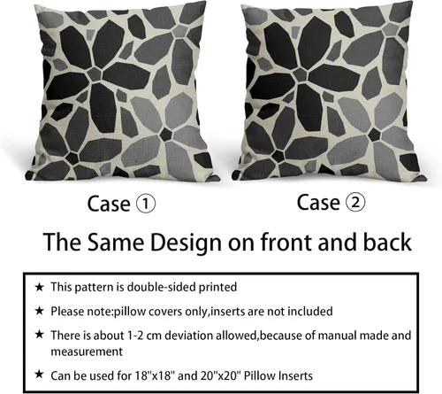 Vista 6 de Juego de 2 fundas de almohada de 16 x 16 pulgadas, diseño geométrico de flores de arte, fundas de almohada decorativas para exteriores, modernas