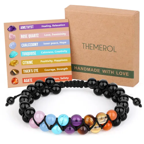 Personalized Bracelets for Women Girls Chakra Jewelry Handmade Healing Birthday Gifts Crystals Yoga Women Granddaughter Daughter Her Christmas