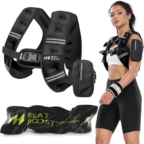 BeatBoost Weighted Vest Woman 5 12 15 20 25 30 lb Weight Vest with Ironsand for Walking Strength Training Running Workout