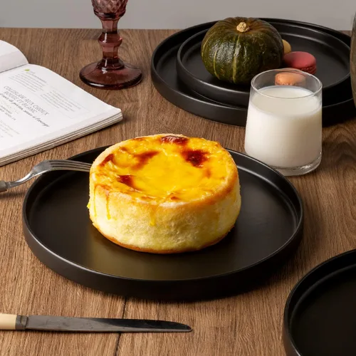 Vista 4 de AmorArc Juego de 6 platos de cerámica, esmalte mate de 8.0 pulgadas para cocina, postre, ensalada, aperitivo, platos pequeños para platos llanos