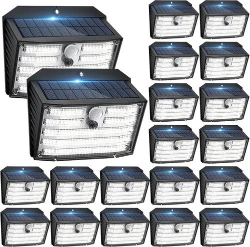 Vista 20 de Luces solares de movimiento para exteriores, luces solares ultra brillantes para valla con sensor de movimiento, luz de seguridad impermeable IP65