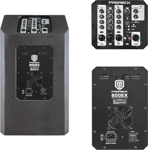 Vista 3 de Proreck 800EX Sistema de altavoces amplificados de 12 pulgadas y 800W, equipado con TWS/Bluetooth, altavoz de matriz y subwoofer de 12 pulgadas