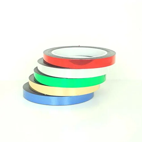 Cintas de película de poliéster metalizado (71858) (oro, 3/8" (9.5mm), 1 rollo)