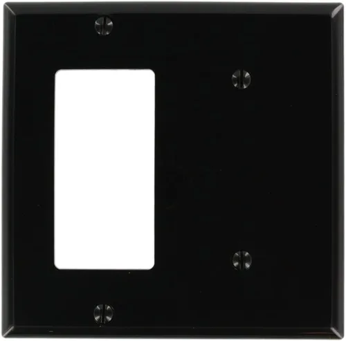 Leviton Decora/ICFT - Placa de pared para combinación de dispositivos de 2 unidades, 1 blanco, tamaño estándar, 80708-E