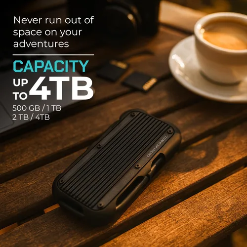 Vista 6 de Titanium Micro SSD externo de 500 GB - SSD portátil Mercury, hasta 1000 MB/s, USB 3.2 Gen 2 USB-C USBA, resistente resistencia al agua IP66, a