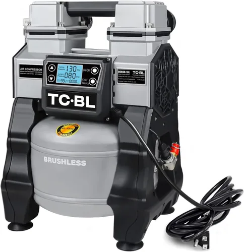 Vista 8 de TC·BL Compresor de aire portátil, 110V, silencioso, pequeño, ligero y sin aceite con tanque de aluminio de 5L