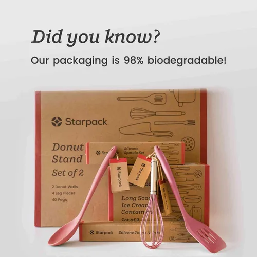 Vista 5 de Starpack 'Hole Lotta Love' Soporte de pared de donas de alta calidad para fiesta (2 piezas) - Soporte de madera para mesa de postre - Soporte